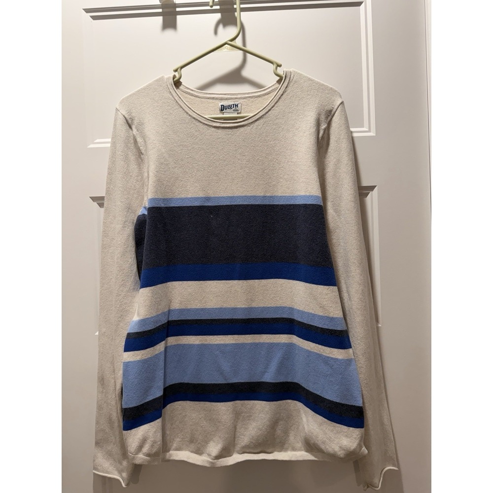 Duluth Trading Womens Top M Heavy Knit Pullover Long‎ Sleeve Stripe